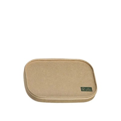 Καπάκι Χάρτινο Κραφτ Μ17.3xΠ12.3xΥ7.5cm Για Κουτί Φαγητού Κραφτ 1000ml Statione Wagon 50Τμχ