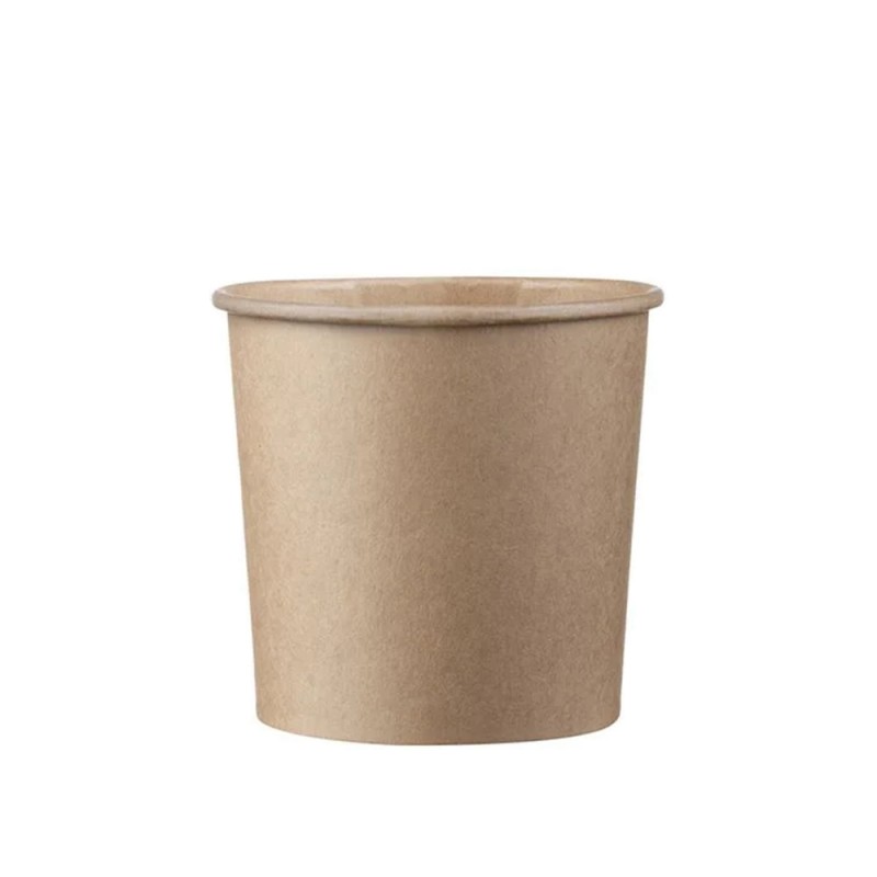 Μπωλ Παγωτού Στρογγυλό Χάρτινο Κραφτ 12oz Φ9xΥ8.5cm Με Επίστρωση PE 50Τμχ