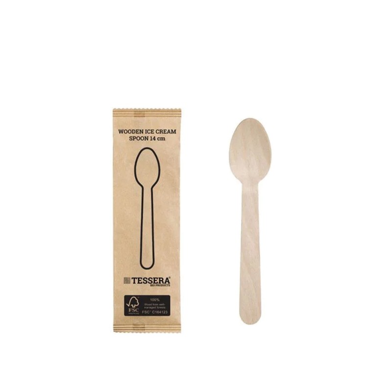 Κουτάλι Μίας Χρήσης Οβάλ Ξύλινο Μ14cm Συσκευασμένο 1/1 Tessera 100Τμχ Κουτάλι Μίας Χρήσης Οβάλ Ξύλινο Μ14cm Συσκευασμένο 1/1 Tessera 100Τμχ