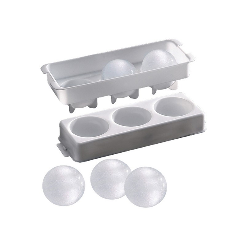 Καλούπι Πάγου-Παγοθήκη 3 Θέσεων Πλαστικό Λευκό Για Παγάκια Σφαίρα 6cm APS Bar Καλούπι Πάγου-Παγοθήκη 3 Θέσεων Πλαστικό Λευκό Για Παγάκια Σφαίρα 6cm APS Bar