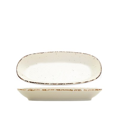 Πιατέλα Οβάλ Πορσελάνινη Μ24xΠ14cm Μπεζ Side Avanos Gural Porselen