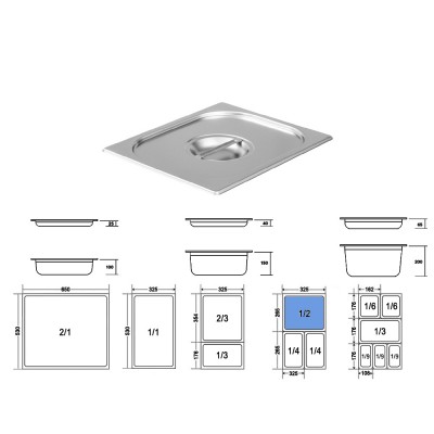 Καπάκι Gastronorm 1/2 Ανοξείδωτο Μ32.5xΠ26.5cm GTSA Καπάκι Gastronorm 1/2 Ανοξείδωτο Μ32.5xΠ26.5cm GTSA