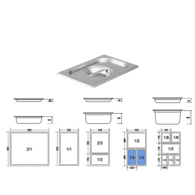 Καπάκι Gastronorm 1/4 Ανοξείδωτο Μ26.5xΠ16.2cm GTSA Καπάκι Gastronorm 1/4 Ανοξείδωτο Μ26.5xΠ16.2cm GTSA