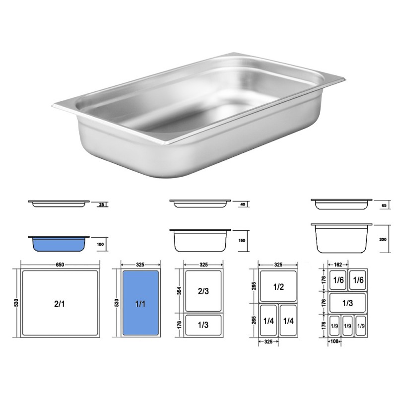 Σκεύος Gastronorm 1/1 Ανοξείδωτο Μ53xΠ32.5xΒ10cm GTSA Σκεύος Gastronorm 1/1 Ανοξείδωτο Μ53xΠ32.5xΒ10cm GTSA