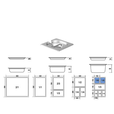 Καπάκι Gastronorm 1/6 Με Εγκοπή Ανοξείδωτο Μ17.3xΠ16.2cm GTSA Καπάκι Gastronorm 1/6 Με Εγκοπή Ανοξείδωτο Μ17.3xΠ16.2cm GTSA