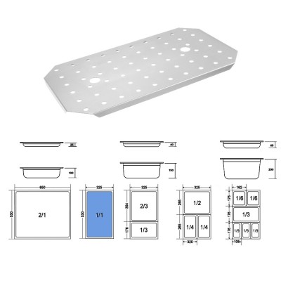 Σχάρα Στραγγίσματος Gastronorm 1/1 Ανοξείδωτη Μ46.3xΠ26.5cm GTSA Σχάρα Στραγγίσματος Gastronorm 1/1 Ανοξείδωτη Μ46.3xΠ26.5cm GTSA