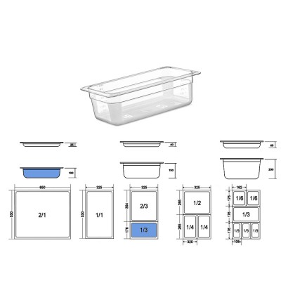 Σκεύος Gastronorm 1/3 PC Μ32.5xΠ17.3xΒ10cm Διάφανο GTSA Σκεύος Gastronorm 1/3 PC Μ32.5xΠ17.3xΒ10cm Διάφανο GTSA