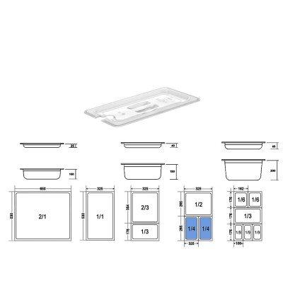 Καπάκι Gastronorm 1/4 Με Εγκοπή PC Μ26.2xΠ16.2cm Διάφανο GTSA Καπάκι Gastronorm 1/4 Με Εγκοπή PC Μ26.2xΠ16.2cm Διάφανο GTSA