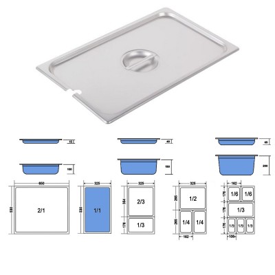 Καπάκι Gastronorm 1/1 Με Εγκοπή Ανοξείδωτο Μ53xΠ32.5cm GTSA Καπάκι Gastronorm 1/1 Με Εγκοπή Ανοξείδωτο Μ53xΠ32.5cm GTSA