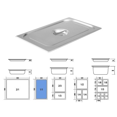 Καπάκι Gastronorm 1/1 Ανοξείδωτο Μ53xΠ32.5cm GTSA Καπάκι Gastronorm 1/1 Ανοξείδωτο Μ53xΠ32.5cm GTSA