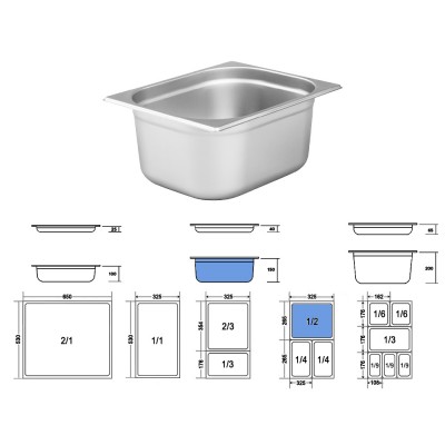 Σκεύος Gastronorm 1/2 Ανοξείδωτο Μ32.5xΠ26.5xΒ15cm GTSA Σκεύος Gastronorm 1/2 Ανοξείδωτο Μ32.5xΠ26.5xΒ15cm GTSA