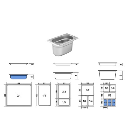 Σκεύος Gastronorm 1/9 Ανοξείδωτο Μ17.3xΠ10.8xΒ10cm GTSA Σκεύος Gastronorm 1/9 Ανοξείδωτο Μ17.3xΠ10.8xΒ10cm GTSA