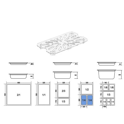 Σχάρα Στραγγίσματος GN 1/4 PC Μ20.3xΠ10cm Διάφανο GTSA