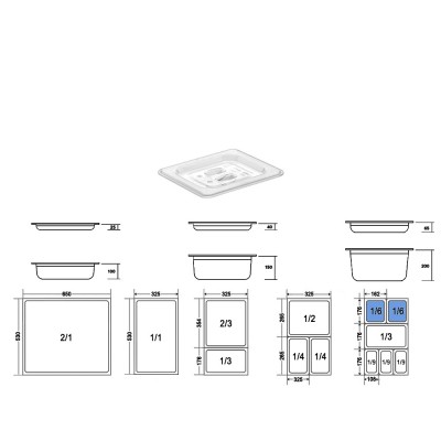 Καπάκι Gastronorm 1/6 PC Μ17.3xΠ16.2cm Διάφανο GTSA Καπάκι Gastronorm 1/6 PC Μ17.3xΠ16.2cm Διάφανο GTSA