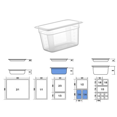 Σκεύος Gastronorm 1/4 PC Μ26.2xΠ16.2xΒ15cm Διάφανο GTSA Σκεύος Gastronorm 1/4 PC Μ26.2xΠ16.2xΒ15cm Διάφανο GTSA
