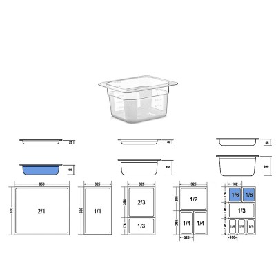Σκεύος Gastronorm 1/6 PC Μ17.3xΠ16.2xΒ10cm Διάφανο GTSA Σκεύος Gastronorm 1/6 PC Μ17.3xΠ16.2xΒ10cm Διάφανο GTSA
