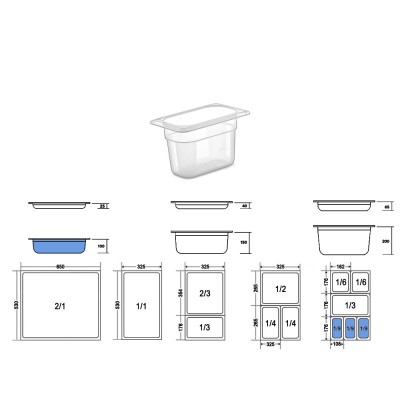Σκεύος Gastronorm 1/9 PC Μ17.3xΠ10.8xΒ10cm Διάφανο GTSA Σκεύος Gastronorm 1/9 PC Μ17.3xΠ10.8xΒ10cm Διάφανο GTSA