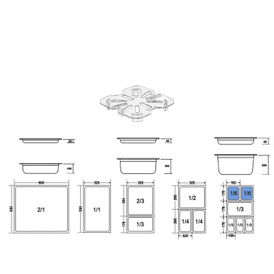 Σχάρα Στραγγίσματος GN 1/6 PC Μ11.4xΠ10cm Διάφανο GTSA