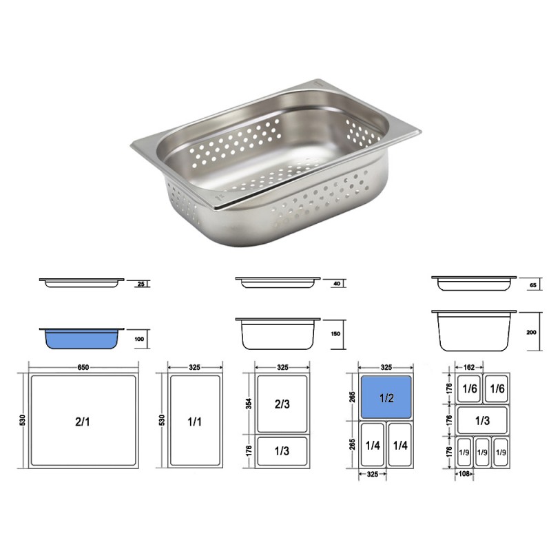 Σκεύος Gastronorm 1/2 Διάτρητο Ανοξείδωτο Μ32.5xΠ26.5xΒ10cm GTSA Σκεύος Gastronorm 1/2 Διάτρητο Ανοξείδωτο Μ32.5xΠ26.5xΒ10cm GTSA