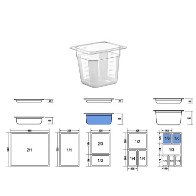 Σκεύος Gastronorm 1/6 PC Μ17.3xΠ16.2xΒ15cm Διάφανο GTSA Σκεύος Gastronorm 1/6 PC Μ17.3xΠ16.2xΒ15cm Διάφανο GTSA