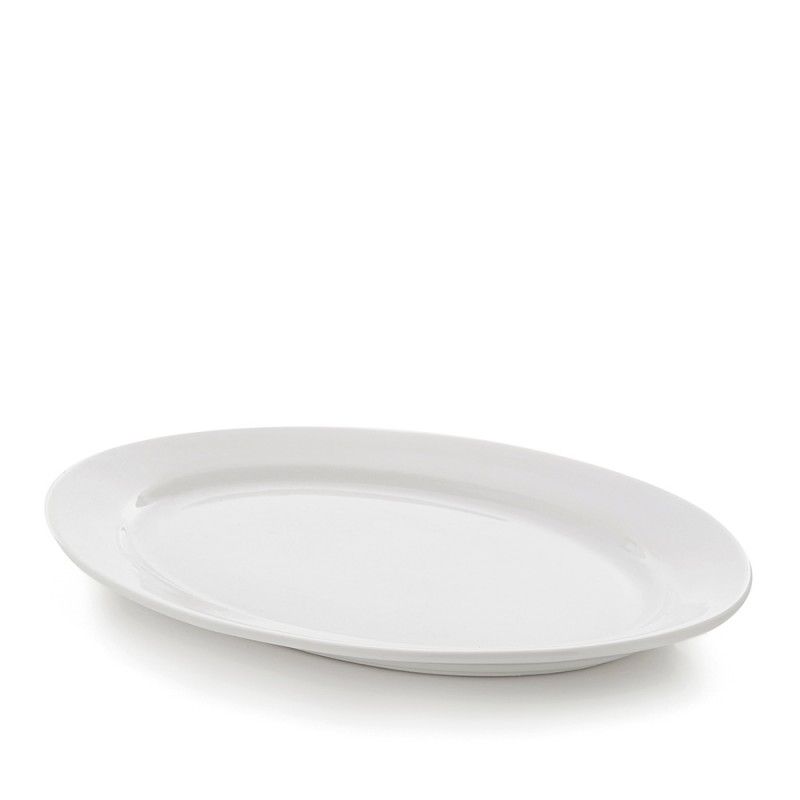 Πιατέλα Οβάλ Πορσελάνινη Μ34xΠ24.5cm Λευκή Trattoria GTSA