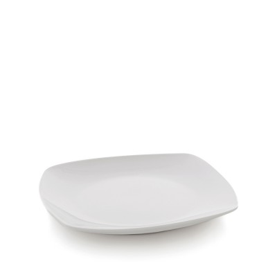 Πιάτο Ρηχό Τετράγωνο Πορσελάνινο Μ19.5xΠ19.5cm (Δ22.5) Λευκό Quatro GTSA