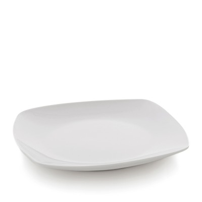 Πιάτο Ρηχό Τετράγωνο Πορσελάνινο Μ26xΠ26cm (Δ31) Λευκό Quatro GTSA