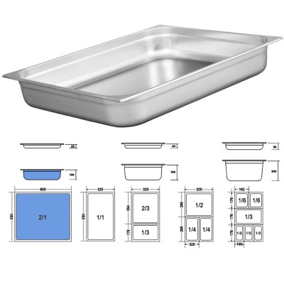 Σκεύος Gastronorm 2/1 Ανοξείδωτο Μ53xΠ65xΒ10cm GTSA Σκεύος Gastronorm 2/1 Ανοξείδωτο Μ53xΠ65xΒ10cm GTSA