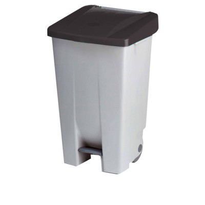 Κάδος Απορριμμάτων Πλαστικός 120lt Μ51xΠ42.5xΥ87.5cm Με Πεντάλ & Ρόδες & Μαύρο Καπάκι Denox