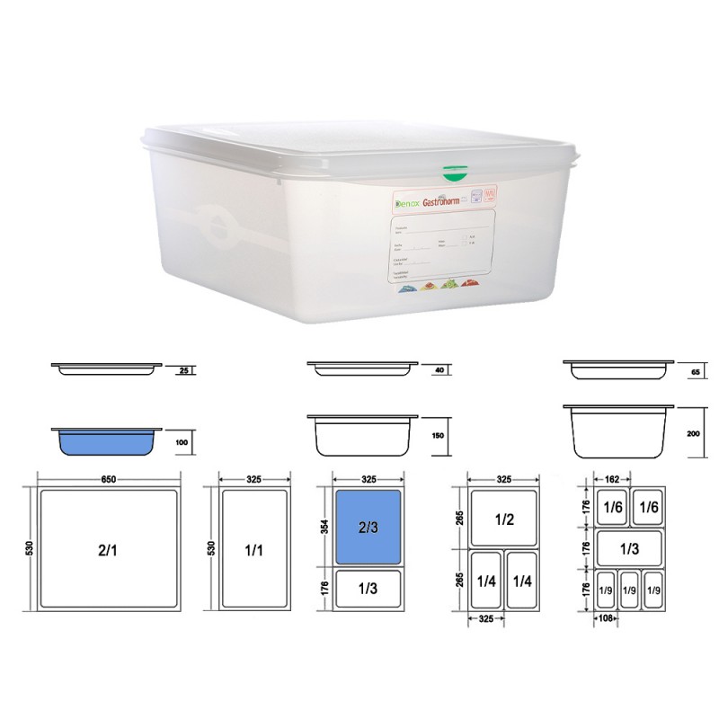 Δοχείο Τροφίμων GN 2/3 Αεροστεγές PP 9lt Μ35.4xΠ32.5xΒ10cm Trilla Denox