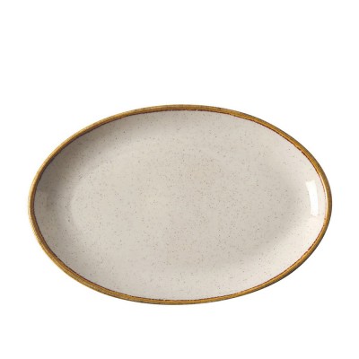 Πιατέλα Οβάλ Πορσελάνινη Μ31.7xΠ21cm Μπεζ Ivory GTSA