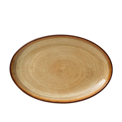Πιατέλα Οβάλ Πορσελάνινη Μ31.7xΠ21cm Μπεζ Sahara GTSA
