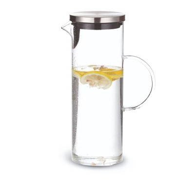 Κανάτα Γυάλινη Borosilicate 1.3lt Φ10xΥ23cm Με Ανοξείδωτο Καπάκι