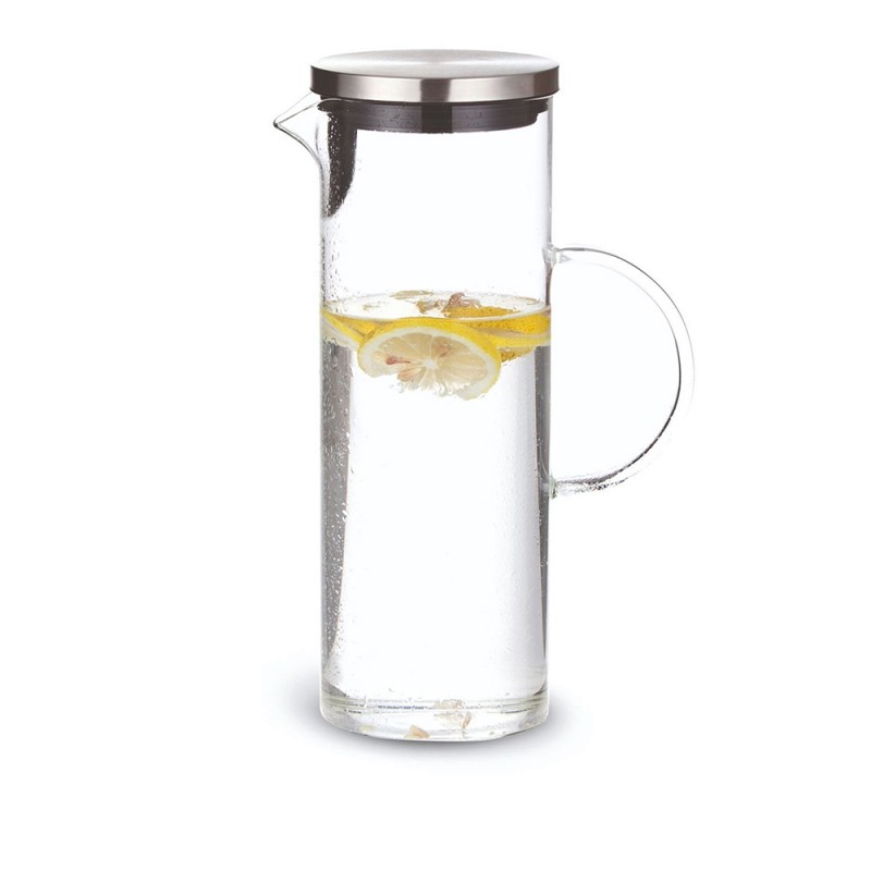 Κανάτα Γυάλινη Borosilicate 1.3lt Φ10xΥ23cm Με Ανοξείδωτο Καπάκι Κανάτα Γυάλινη Borosilicate 1.3lt Φ10xΥ23cm Με Ανοξείδωτο Καπάκι