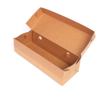 Κουτί Για Σουβλάκια Μικρό Χάρτινο Polykraft Natural Μ25xΠ9xΥ6.5cm 100Τμχ