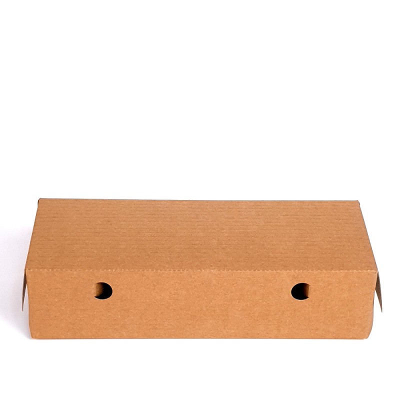 Κουτί Για Σουβλάκια Μικρό Χάρτινο Polykraft Natural Μ25xΠ9xΥ6.5cm 100Τμχ