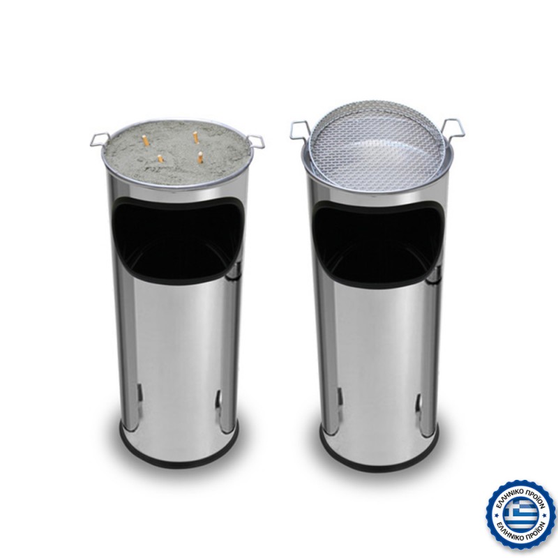 Σταχτοδοχείο Δαπέδου Ανοξείδωτο Φ28xΥ60cm Με Σίτα