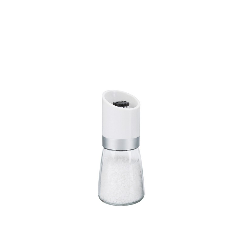 Μύλος Γυάλινος 160ml Φ6.5xΥ13cm Με Λευκό Καπάκι Μύλος Γυάλινος 160ml Φ6.5xΥ13cm Με Λευκό Καπάκι