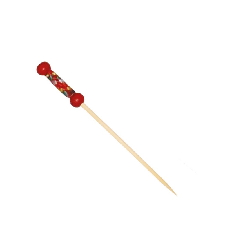 Ξυλάκι Κοκτέιλ Bamboo Μ12cm Κόκκινο Συσκευασία 100Τμχ