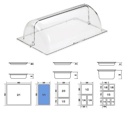 Καπάκι Roll-Top Για Σκεύη GN 1/1 Ορθογώνιο PC Μ53xΠ32.5cm Διάφανο Καπάκι Roll-Top Για Σκεύη GN 1/1 Ορθογώνιο PC Μ53xΠ32.5cm Διάφανο