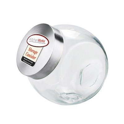 Βάζο Επικλινές Σφαιρικό Γυάλινο 2.2lt Φ11.3xΥ17.5cm Με Ανοξείδωτο Καπάκι Βάζο Επικλινές Σφαιρικό Γυάλινο 2.2lt Φ11.3xΥ17.5cm Με Ανοξείδωτο Καπάκι