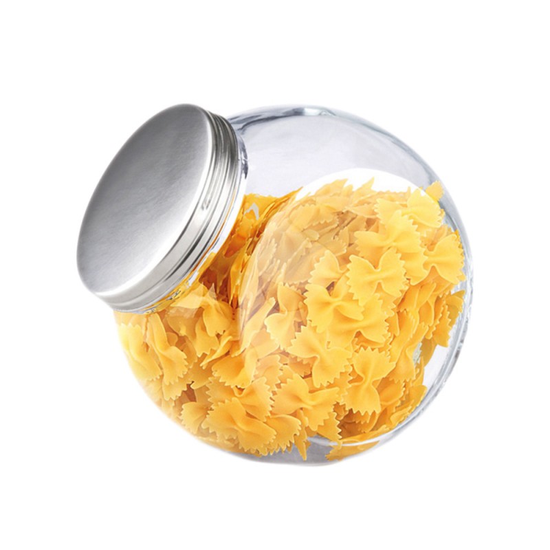 Βάζο Επικλινές Σφαιρικό Γυάλινο 2.2lt Φ12.3xΥ16.5cm Με Ανοξείδωτο Καπάκι Βάζο Επικλινές Σφαιρικό Γυάλινο 2.2lt Φ12.3xΥ16.5cm Με Ανοξείδωτο Καπάκι
