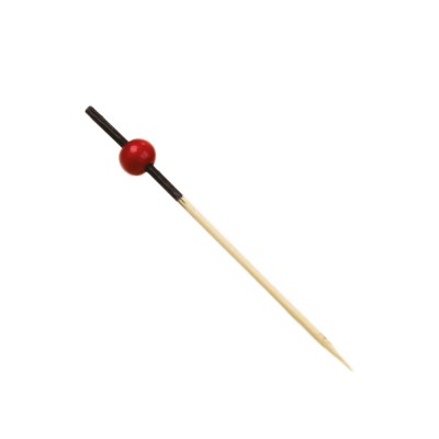Ξυλάκι Κοκτέιλ Bamboo Μ12cm Με Κόκκινη Μπίλια Συσκευασία 100Τμχ