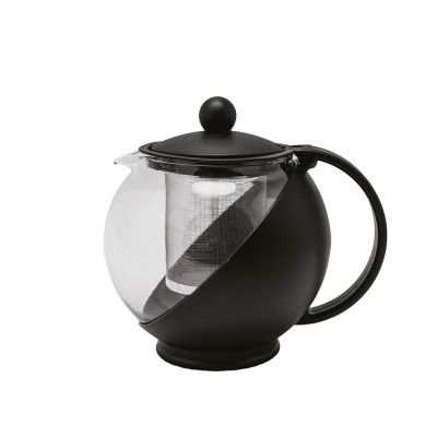 Τσαγιέρα Γυάλινη 750ml Φ8.5xΥ14cm Με Φίλτρο Και Βάση Μαύρη Τσαγιέρα Γυάλινη 750ml Φ8.5xΥ14cm Με Φίλτρο Και Βάση Μαύρη