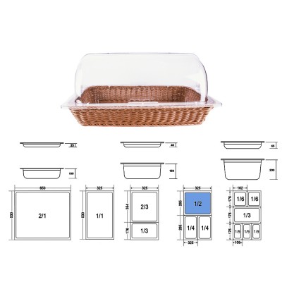 Καλάθι GN 1/2 Ορθογώνιο Polyrattan Μ32.5xΠ26.5xΒ10cm Μελί Καλάθι GN 1/2 Ορθογώνιο Polyrattan Μ32.5xΠ26.5xΒ10cm Μελί