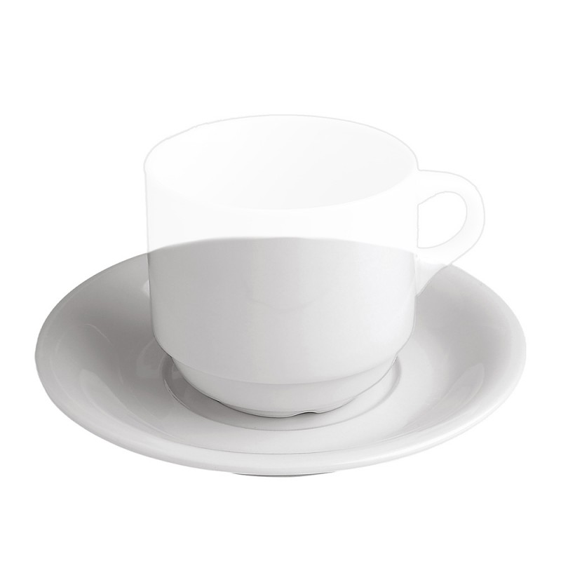 Πιάτο Cappuccino/Τσαγιού Στοιβαζόμενο Πορσελάνινο Φ14cm Λευκό md.15153