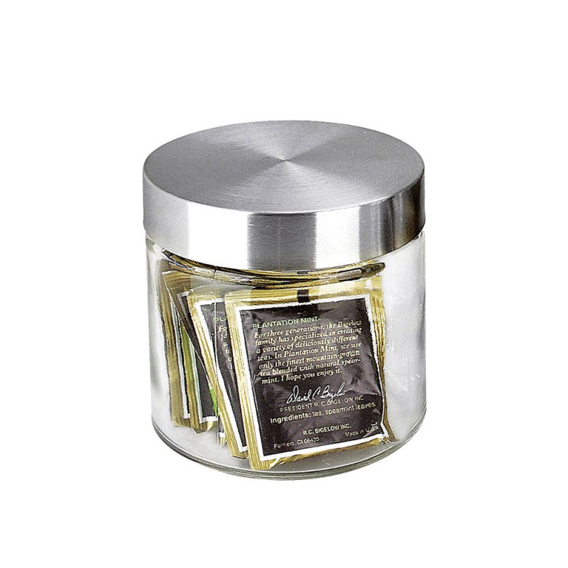 Βάζο Κυλινδρικό Γυάλινο 1.7lt Φ11xΥ22cm Με Ανοξείδωτο Καπάκι