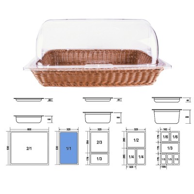 Καλάθι GN 1/1 Ορθογώνιο Polyrattan Μ53xΠ32.5xΒ9cm Μελί Καλάθι GN 1/1 Ορθογώνιο Polyrattan Μ53xΠ32.5xΒ9cm Μελί