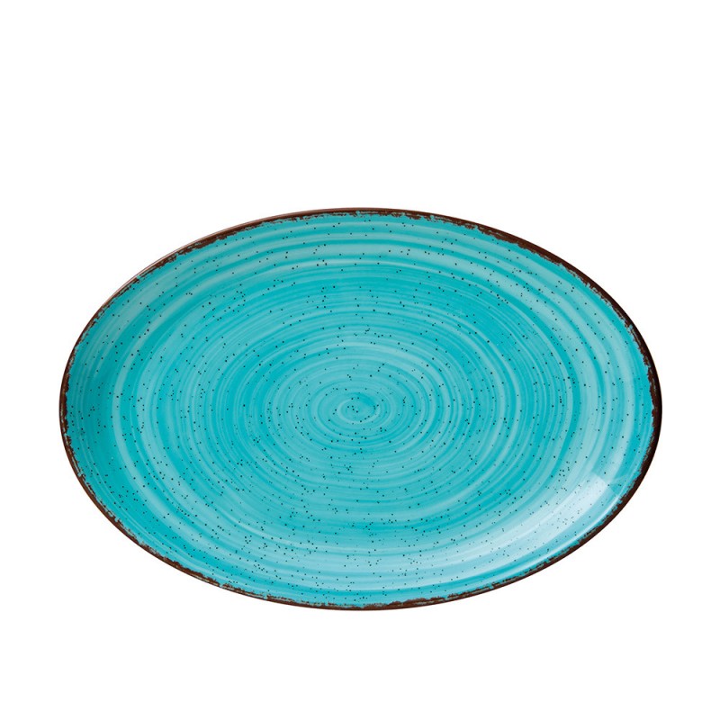 Πιατέλα Οβάλ Πορσελάνινη Μ31.7xΠ21cm Τιρκουάζ Tiffany GTSA Πιατέλα Οβάλ Πορσελάνινη Μ31.7xΠ21cm Τιρκουάζ Tiffany GTSA
