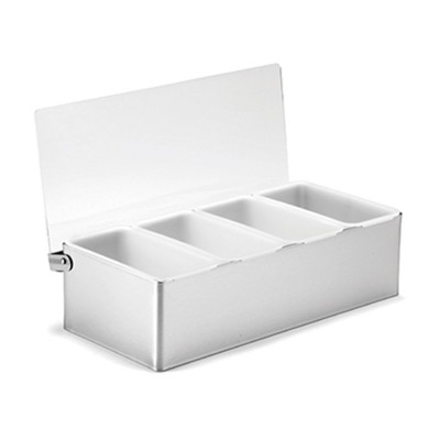 Bar Organizer 4 Θέσεων Ανοξείδωτο Μ30xΠ14xΥ9cm Με PC Διάφανο Καπάκι